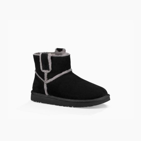 UGG Classic Mini Spill Seam Black Boots for Women (JRBN28146)